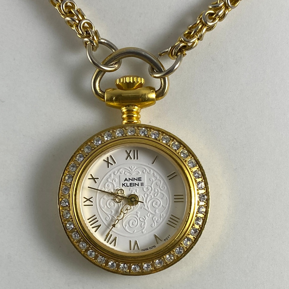 Vintage Ann Klein Ll Necklace Watch 